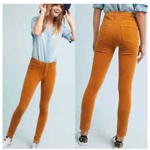 Anthropologie pilcro mustard yellow high rise skinny corduroy jeans. Size 30